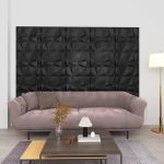 Panouri de perete 3D 12 buc. negru 50x50 cm model diamant 3 m² GartenMobel Dekor