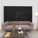 Panouri de perete 3D 12 buc. negru 50x50 cm model origami 3 m² GartenMobel Dekor