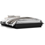 Cadru de pat cu lumini LED, negru, 160x200 cm GartenMobel Dekor