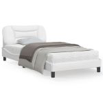 Cadru de pat cu tăblie, alb, 100x200 cm, piele ecologică GartenMobel Dekor