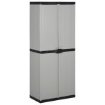 Dulap de depozitare grădină cu 3 rafturi gri/negru 68x40x168 cm GartenMobel Dekor