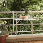 Masă de balcon, alb, 60x40 cm, oțel GartenMobel Dekor