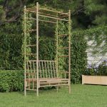 Bancă de grădină cu pergolă, 116 cm, bambus GartenMobel Dekor