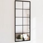 Oglindă de perete, negru, 100x40 cm, metal GartenMobel Dekor
