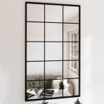 Oglindă de perete, negru, 100x60 cm, metal GartenMobel Dekor