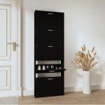 Pantofar, negru, 59x17x169 cm, lemn compozit GartenMobel Dekor