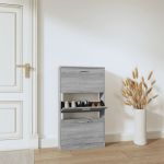 Pantofar, gri sonoma, 59x17x108 cm, lemn prelucrat GartenMobel Dekor
