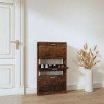 Pantofar, stejar fumuriu, 59x17x108 cm, lemn compozit GartenMobel Dekor