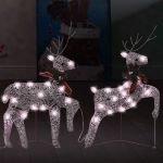 Reni de Crăciun, 2 buc., auriu, 40 LED-uri GartenMobel Dekor
