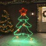 Figurină pom de Crăciun, 144 LED-uri, 88x56 cm GartenMobel Dekor