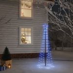 Brad de Crăciun, 108 LED-uri albastre, 180 cm, cu țăruș, GartenMobel Dekor