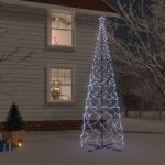 Brad de Crăciun conic, 1400 LED-uri, alb rece, 160x500 cm GartenMobel Dekor