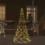 Brad de Crăciun pe catarg, 200 LED-uri, alb cald, 180 cm GartenMobel Dekor