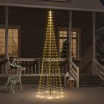 Brad de Crăciun pe catarg, 310 LED-uri, alb cald, 300 cm GartenMobel Dekor