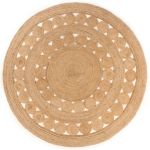 Covor din iută cu design împletit, 210 cm, rotund GartenMobel Dekor