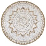 Covor din iută împletită cu imprimeu, 180 cm, rotund GartenMobel Dekor