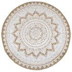 Covor din iută împletită cu imprimeu, 210 cm, rotund GartenMobel Dekor