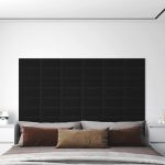 Panouri de perete 12 buc. negru 30x15 cm textil 0,54 m² GartenMobel Dekor