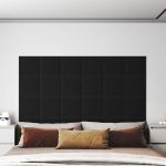 Panouri de perete 12 buc. negru 30x30 cm țesătură 1,08m² GartenMobel Dekor