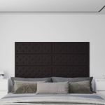 Panouri de perete 12 buc. negru, 90x30 cm, piele eco 3,24 m² GartenMobel Dekor