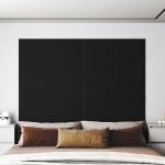 Panouri de perete 12 buc. negru 90x30 cm textil 3,24 m² GartenMobel Dekor