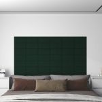 Panouri de perete 12 buc. verde închis 30x15 cm catifea 0,54 m² GartenMobel Dekor