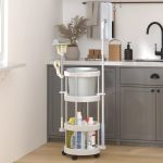 Cărucior produse curățenie cu coș de depozitare, aluminiu GartenMobel Dekor