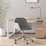 Scaun de birou pivotant, gri deschis, material textil GartenMobel Dekor