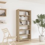 Bibliotecă cu 6 rafturi, 80x30x170 cm, lemn masiv de acacia GartenMobel Dekor