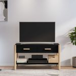 Comodă TV, negru, 82x38x45 cm, lemn prelucrat GartenMobel Dekor