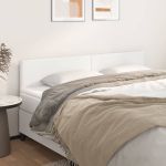 Tăblii de pat, 2 buc, alb, 100x5x78/88 cm, piele ecologică GartenMobel Dekor