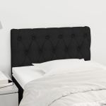 Tăblie de pat, negru, 80x7x78/88 cm, textil GartenMobel Dekor