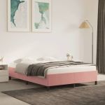 Cadru de pat, roz, 140x200 cm, catifea GartenMobel Dekor
