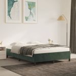 Cadru de pat, verde închis, 140x200 cm, catifea GartenMobel Dekor