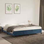 Cadru de pat, albastru închis, 200x200 cm, catifea GartenMobel Dekor