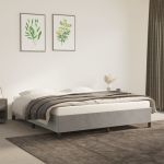 Cadru de pat, gri deschis, 160x200 cm, catifea GartenMobel Dekor