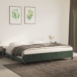 Cadru de pat, verde închis, 200x200 cm, catifea GartenMobel Dekor