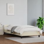Cadru de pat cu tăblie, crem, 80x200 cm, piele ecologică GartenMobel Dekor