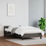 Cadru de pat cu tăblie, gri, 80x200 cm, piele ecologică GartenMobel Dekor