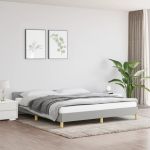 Cadru de pat cu tăblie, gri deschis, 160x200 cm, textil GartenMobel Dekor