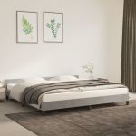 Cadru de pat cu tăblie, gri deschis, 200x200 cm, catifea GartenMobel Dekor