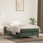 Saltea de pat cu arcuri, verde închis, 90x200x20 cm, catifea GartenMobel Dekor