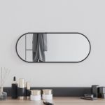Oglindă de perete, negru, 50x20 cm, ovală GartenMobel Dekor