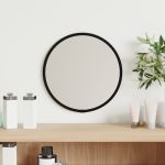 Oglindă de perete rotundă, negru, Ø 20 cm GartenMobel Dekor