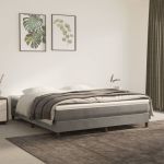 Saltea de pat cu arcuri, gri deschis, 180x200x20 cm, catifea GartenMobel Dekor