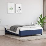 Cadru de pat, albastru, 140x190 cm, material textil GartenMobel Dekor