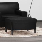 Taburet, negru, 70x55x41 cm, piele ecologică GartenMobel Dekor