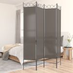 Paravan de cameră cu 4 panouri, antracit, 160x200 cm, textil GartenMobel Dekor