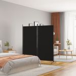 Paravan de cameră cu 2 panouri, negru, 175x180 cm, textil GartenMobel Dekor