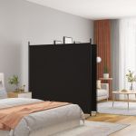 Paravan de cameră cu 2 panouri, negru, 348x180 cm, textil GartenMobel Dekor
